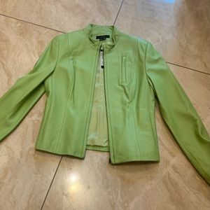 NWT: Green leather jacket